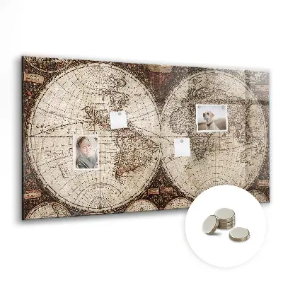 Magnetic Wall Board with Old World Map Design