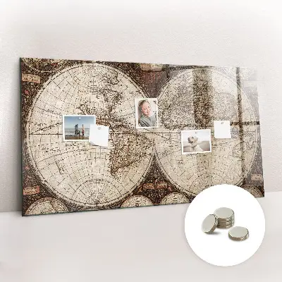 Magnetic Wall Board with Old World Map Design