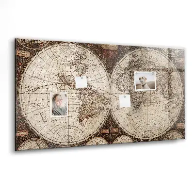 Magnetic Wall Board with Old World Map Design