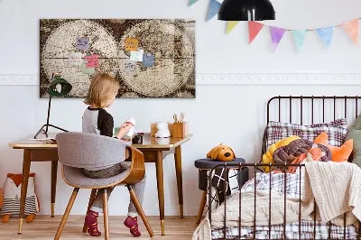Magnetic Wall Board with Old World Map Design
