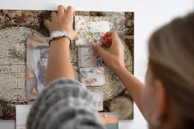 Magnetic Wall Board with Old World Map Design