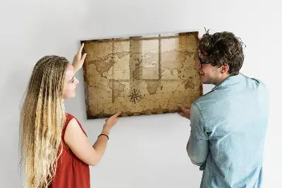 Vintage World Map Magnetic Board