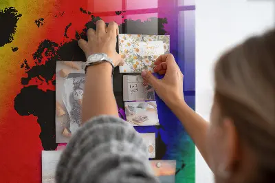 Magnetic Glass World Map Dry Erase Board