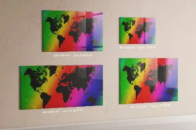 Magnetic Glass World Map Dry Erase Board