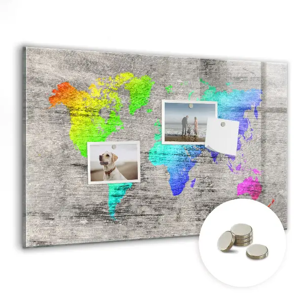 Magnetic wall board World map