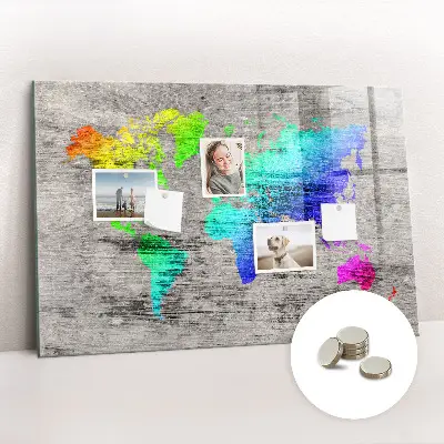 Magnetic wall board World map
