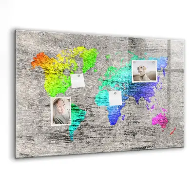 Magnetic wall board World map