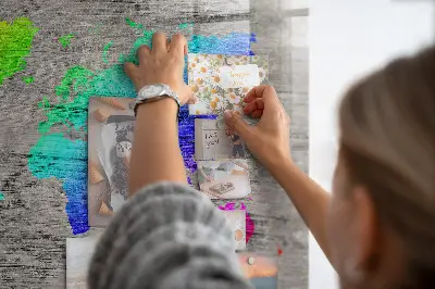 Magnetic wall board World map
