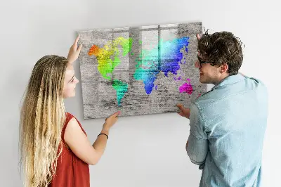 Magnetic wall board World map