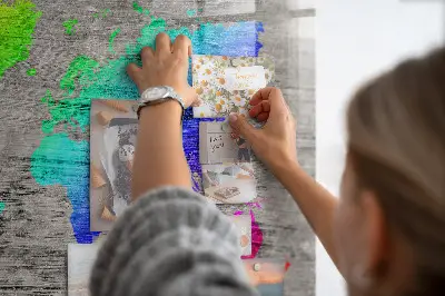 Magnetic wall board World map