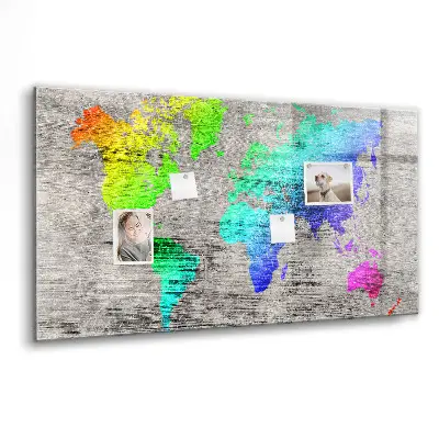 Magnetic wall board World map