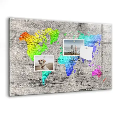 Magnetic wall board World map