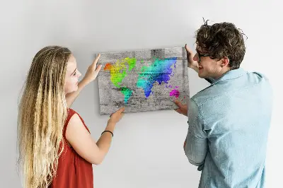 Magnetic wall board World map