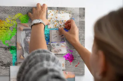 Magnetic wall board World map