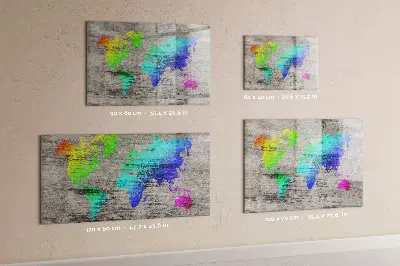Magnetic wall board World map