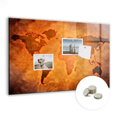 Magnet board Large world map