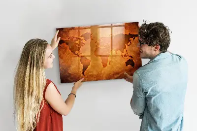 Magnet board Large world map