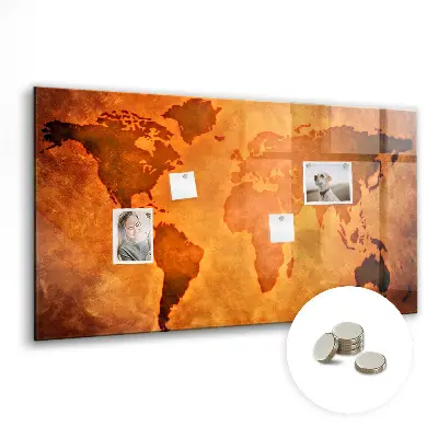 Magnet board Large world map