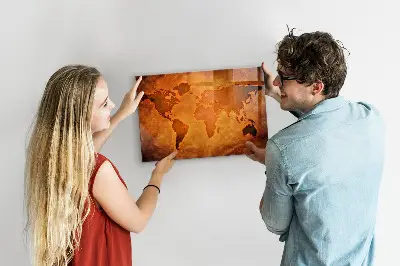 Magnet board Large world map