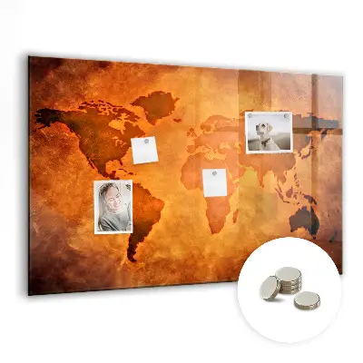Magnet board Large world map