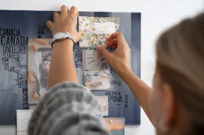 Magnetic World Map Glass Dry Erase Board