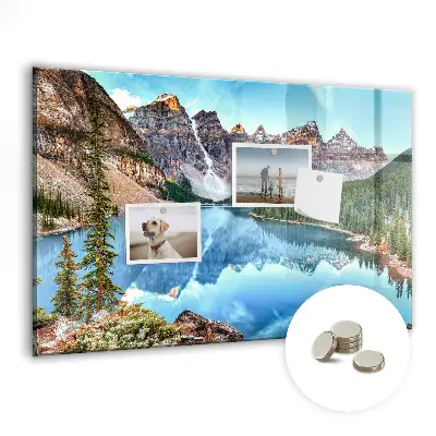 Mountain landscape magnetic wall board
