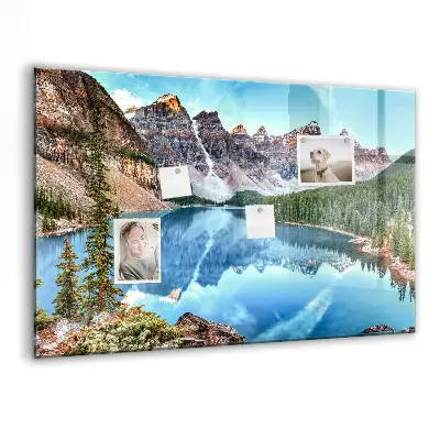 Mountain landscape magnetic wall board