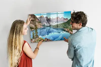 Mountain landscape magnetic wall board