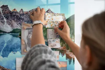 Mountain landscape magnetic wall board