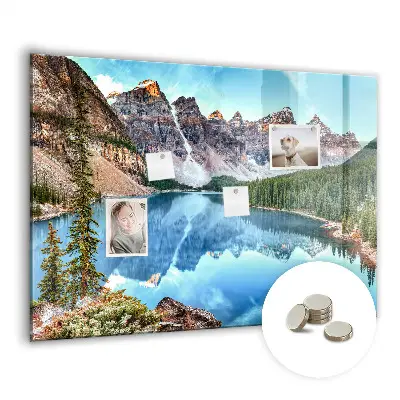 Mountain landscape magnetic wall board