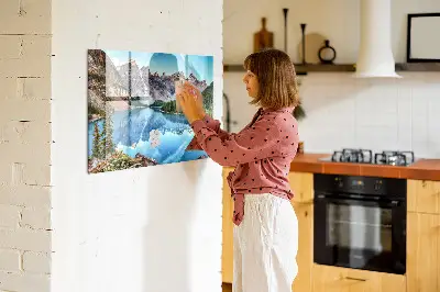 Mountain landscape magnetic wall board