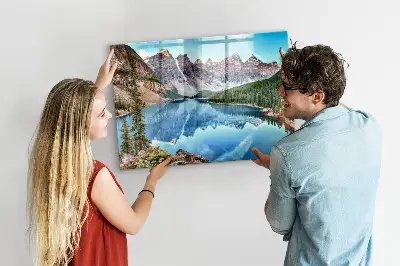 Mountain landscape magnetic wall board