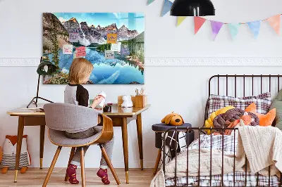 Mountain landscape magnetic wall board