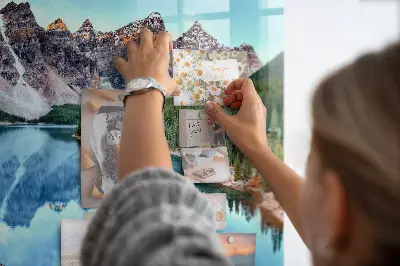 Mountain landscape magnetic wall board