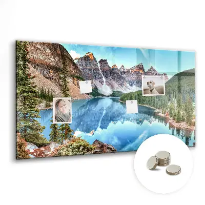 Mountain landscape magnetic wall board