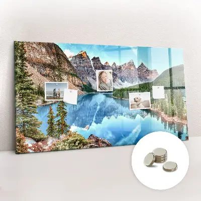 Mountain landscape magnetic wall board