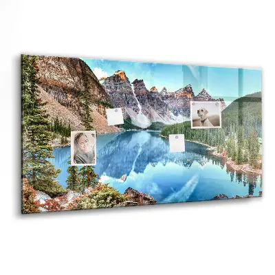 Mountain landscape magnetic wall board