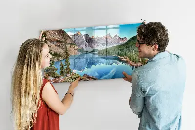 Mountain landscape magnetic wall board