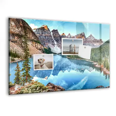Mountain landscape magnetic wall board