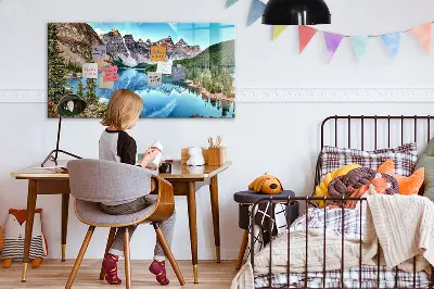 Mountain landscape magnetic wall board