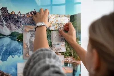 Mountain landscape magnetic wall board