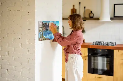 Mountain landscape magnetic wall board