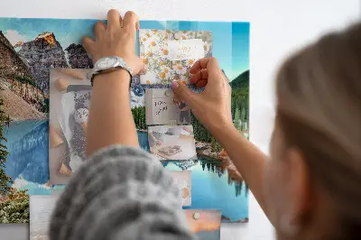 Mountain landscape magnetic wall board