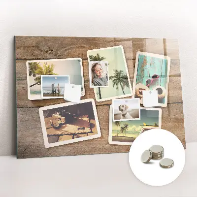 Magnet board Polaroid photos