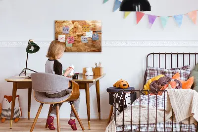 Magnetic wall board with wood texture