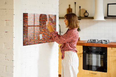 Glass dry erase board magnetic Old brick wall
