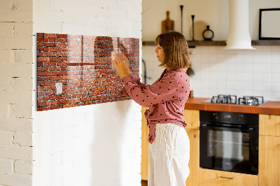 Glass dry erase board magnetic Old brick wall