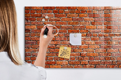 Glass dry erase board magnetic Old brick wall