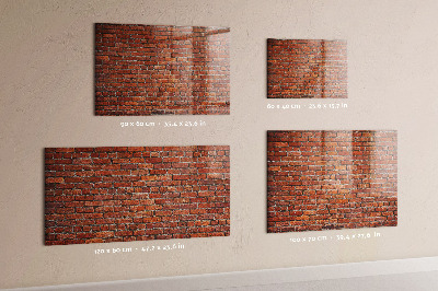 Glass dry erase board magnetic Old brick wall