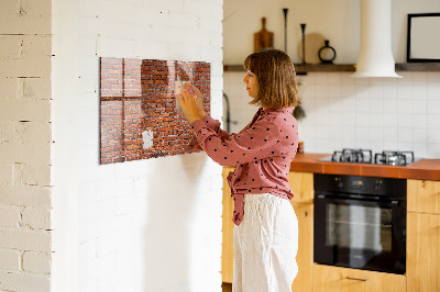 Glass dry erase board magnetic Old brick wall